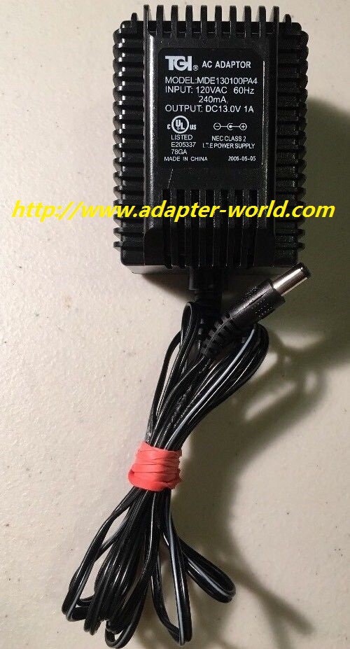*100% Brand NEW* TGI 13VDC 1A MDE130100PA4 AC Adapter Class 2 ITE Power Supply Free shipping!
