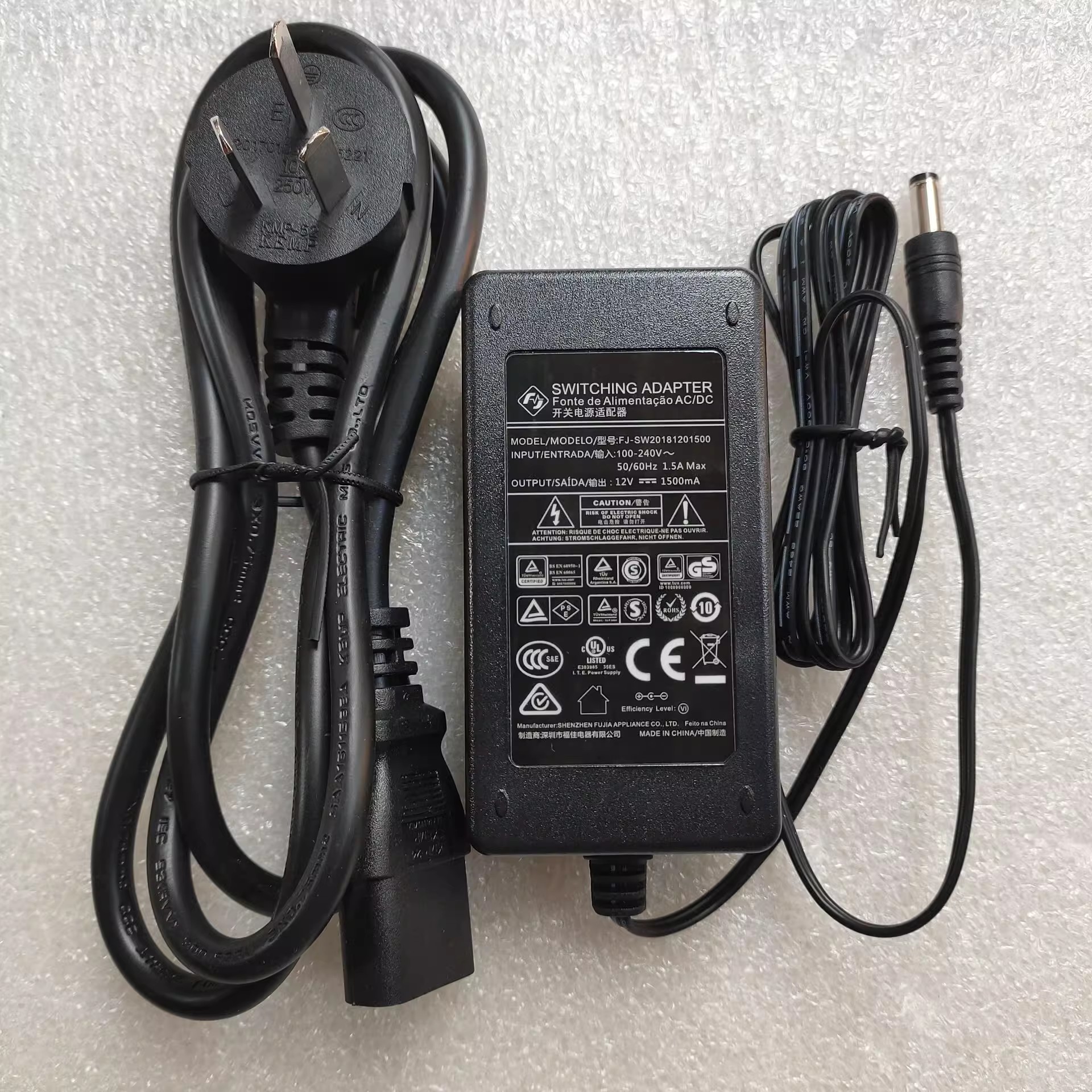 *Brand NEW*12V 1.5A（1500MA）AC DC ADAPTHE POWER FJ FJ-SW201801201500 Supply