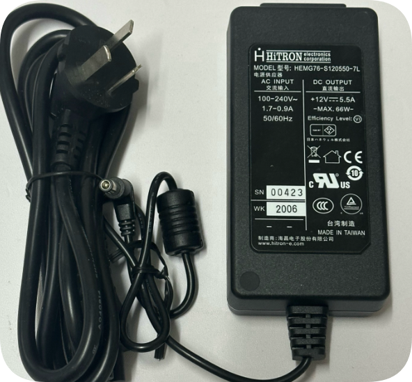 *Brand NEW*HiTRON HEMG76-S120550-7L transformer line 12V 5.5A 66W Haichang power adapter plum plug