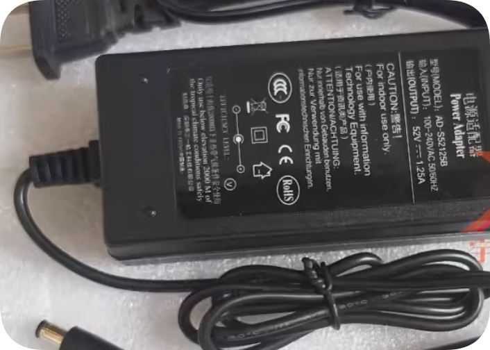 *Brand NEW*52V 1.25A power adapter AD-S52125B universal 52V 1.2A/1A charging cable monitoring PoE mesh switch