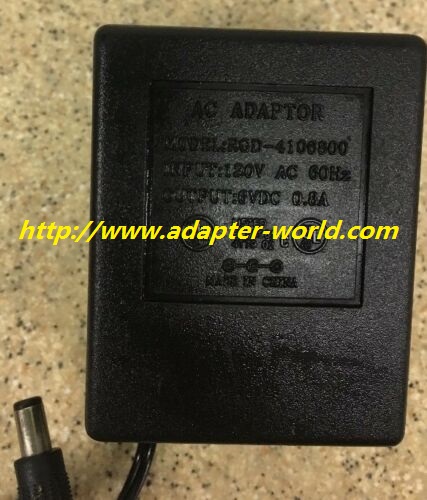 *100% Brand NEW* NON-BRAND RGD-4106800 6V AC-DC ADAPTOR POWER SUPPLY Free shipping!