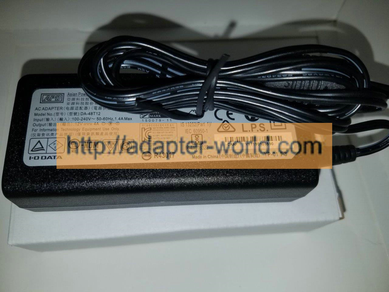APD 12V 4A DA-t4812 BRAND NEW POWER SUPPLY AC ADAPTER FOR WD MY CLOUD EX2 ULTRA - WDBVBZ0080JCH POWER SUPPLY A