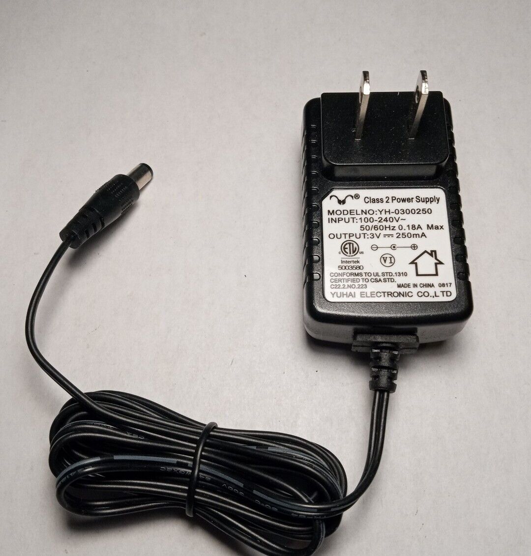 *Brand NEW*Yuhai Electronic YH-0300250 3V 2500mA AC Adaptor Class 2 Power Supply