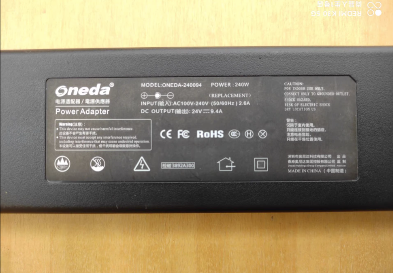 *Brand NEW* Oneda ONEDA-240094 24V 9.4A AC DC ADAPTHE POWER Supply