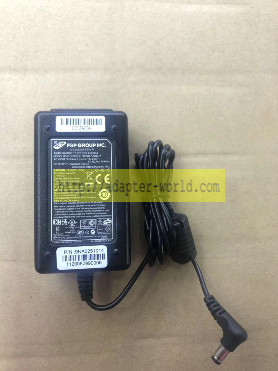 *Brand NEW*FSP FSP025-1AD207A 48.0V 0.52A AC Adapter POWER SUPPLY