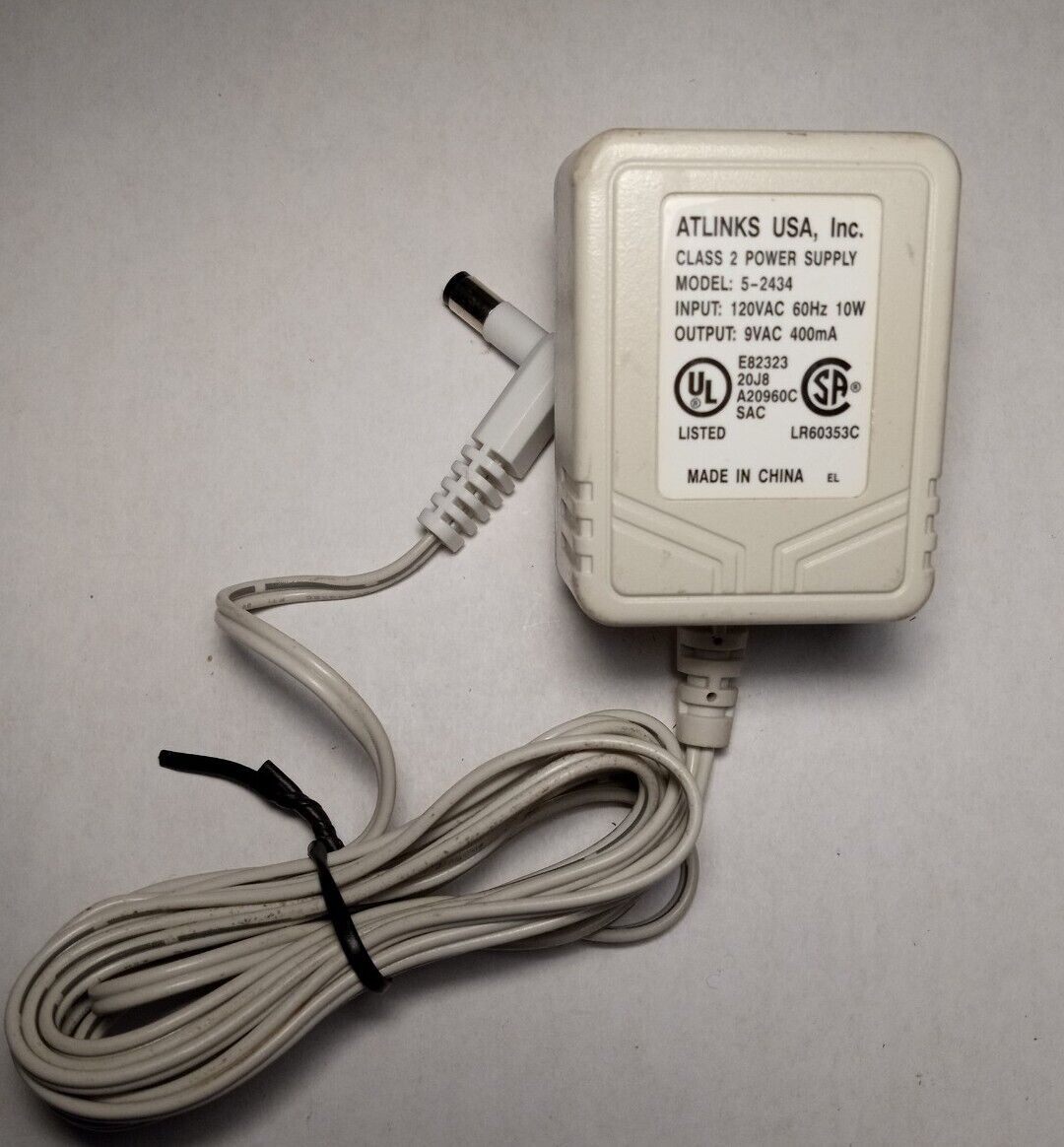 *Brand NEW* 9VAC 400mA AC Adapter Charger Tested Atlinks USA 5-2434 Class 2 Power Supply