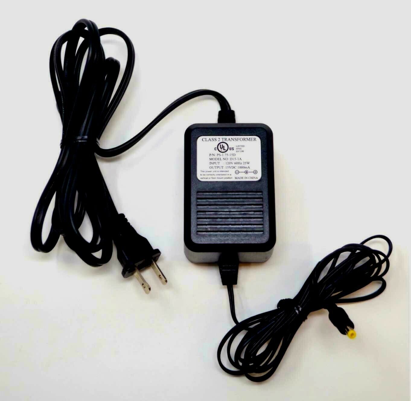 *Brand NEW* D15-1A PS-1.75-15D CLASS 2 TRANSFORMER 15VDC 1000mA 25W AC DC ADAPTE POWER SUPPLY