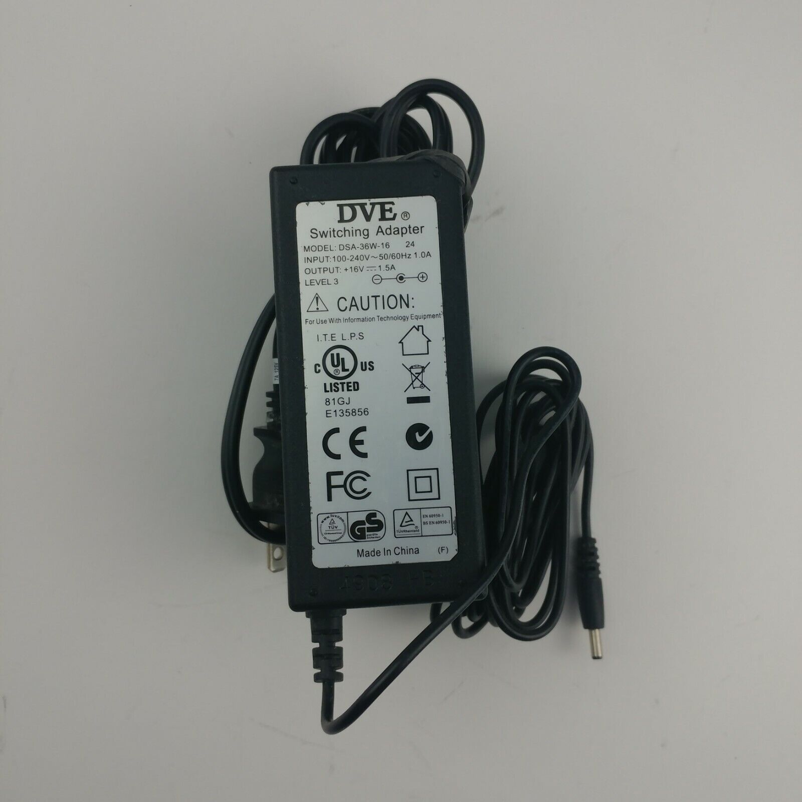 *Brand NEW* DVE Switching Power Supply 12V 2.5A AC/DC Adapter DSA-36W-12 30 With Cord