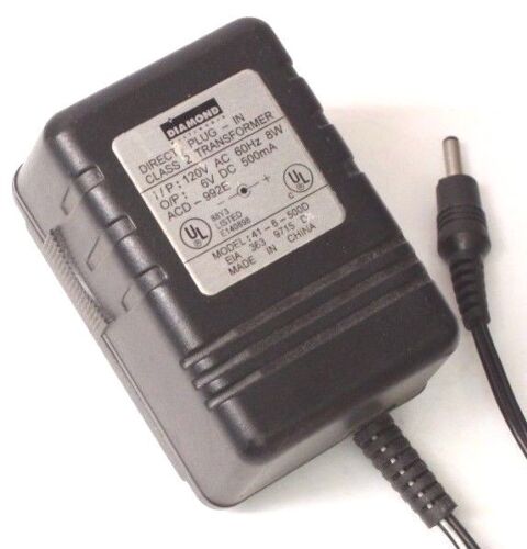*Brand NEW*Diamond 41-6-500D Output 6V DC 500mA AC DC Power Supply Adapter Charger