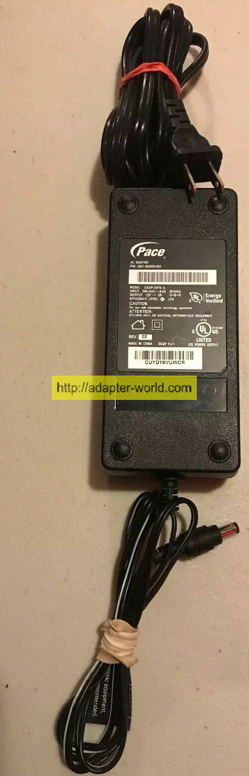 *100% Brand NEW* Pace 12V 3A EADP-36FB 2901-800058-002 FOR 5031NV 3600HGV 3800HGV-B 3801HGV AC Power Adapter F
