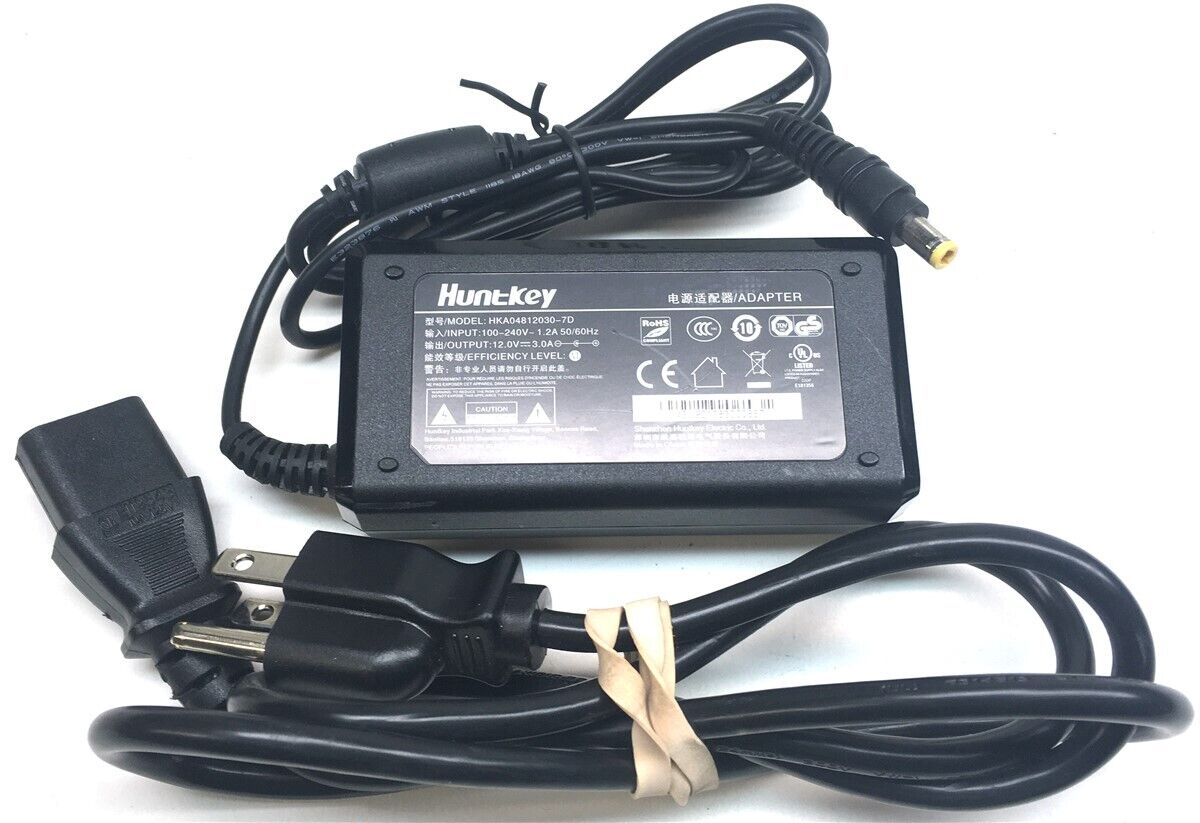 *Brand NEW*Genuine Huntkey HKA04812030-7D 12V 3A 36W AC Adapter Power Supply