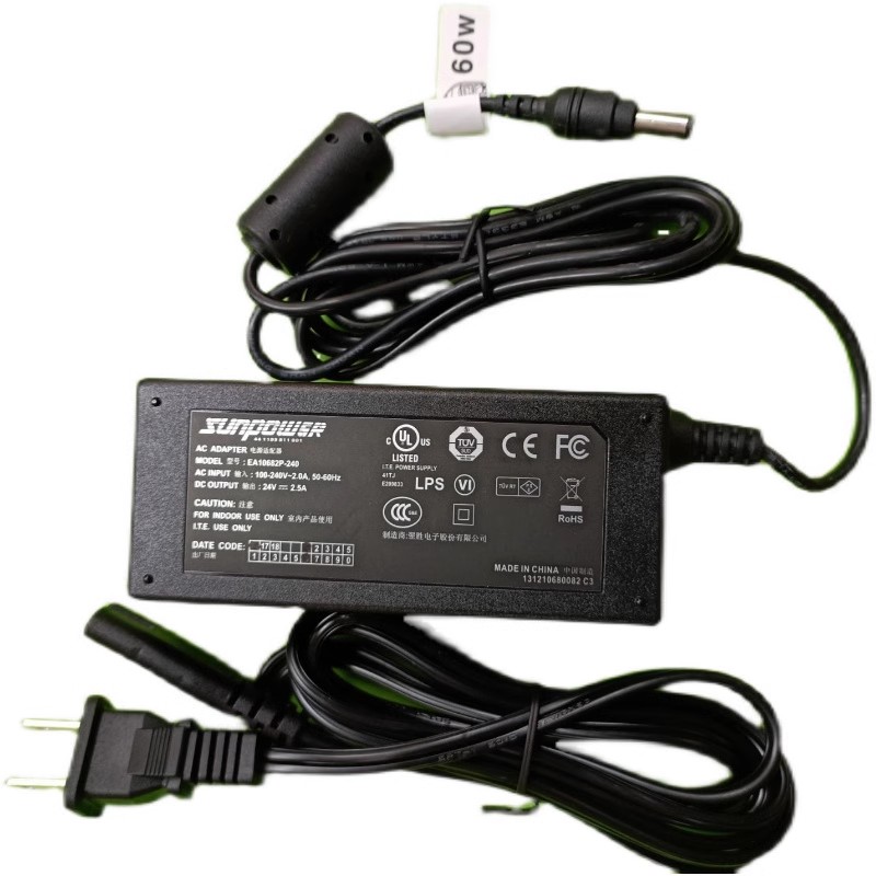 *Brand NEW* SUNPOWER 24V 2.5A 60w AC DC ADAPTHE EA10682P-240 POWER Supply