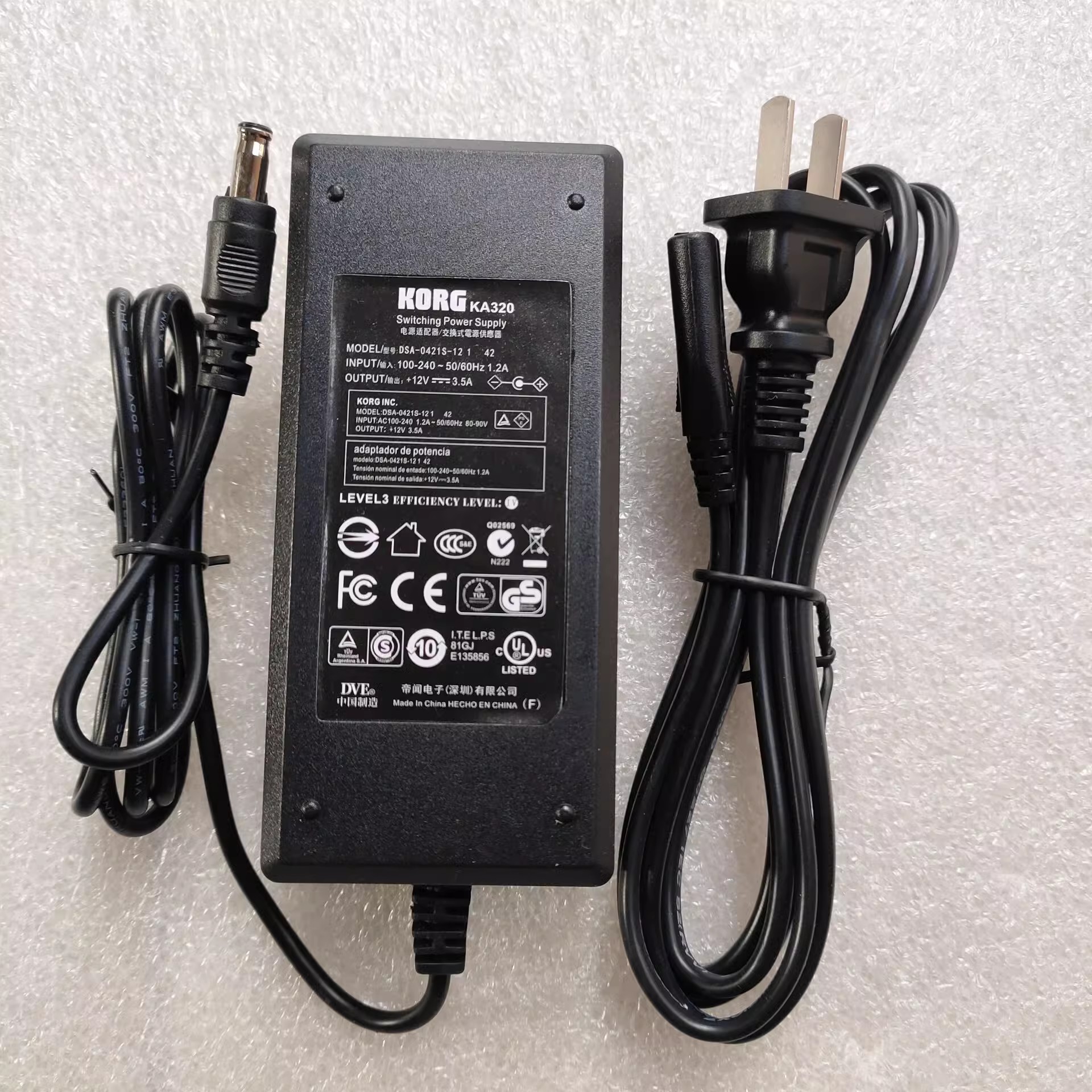 *Brand NEW* KORG FJ-SW20171903420D KA320 DVE DSA-0421S-12 12V 3.5A AC DC ADAPTHE POWER Supply