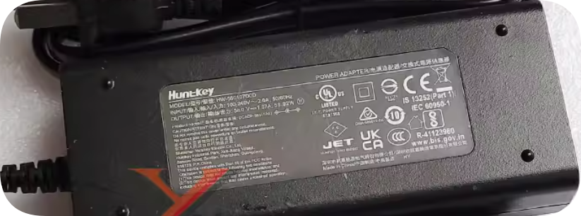 *Brand NEW*HW-560107D0D Charging Cable with Large Plug and Wide Connector 6.3*3.0 Transformer Huntkey 56V 1.07