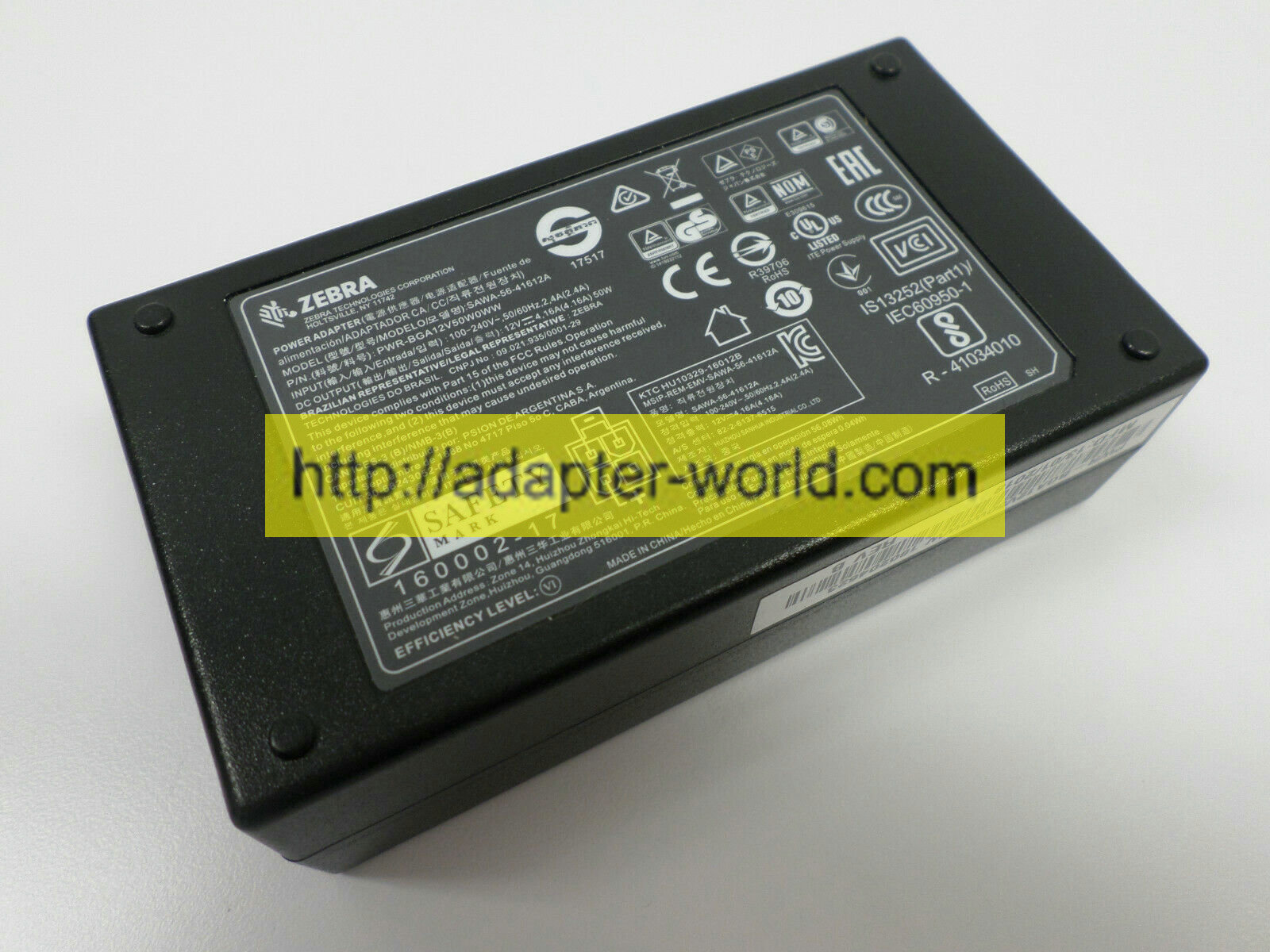 *100% Brand NEW* Zebra 12V 4.16A Model: SAWA-56-41612A AC Power Adapter Supply Free shipping!