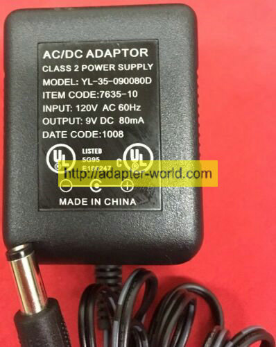 *100% Brand NEW* YL-35-090080D AC/DC Adapter 7635-10 Power Supply Free shipping!