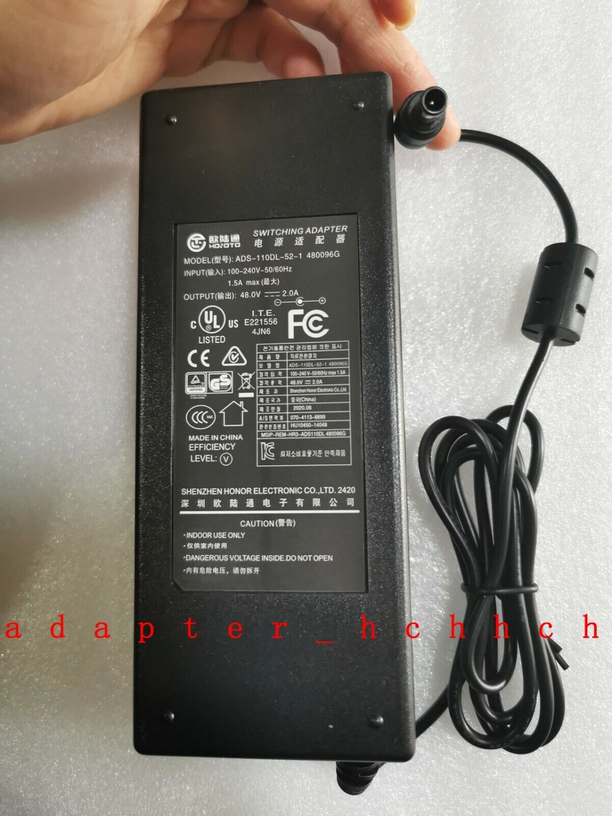 *Brand NEW* Hoioto ADS-110DL-52-1 480096G Dahua Original Hoioto 48V AC/DC Adapter
