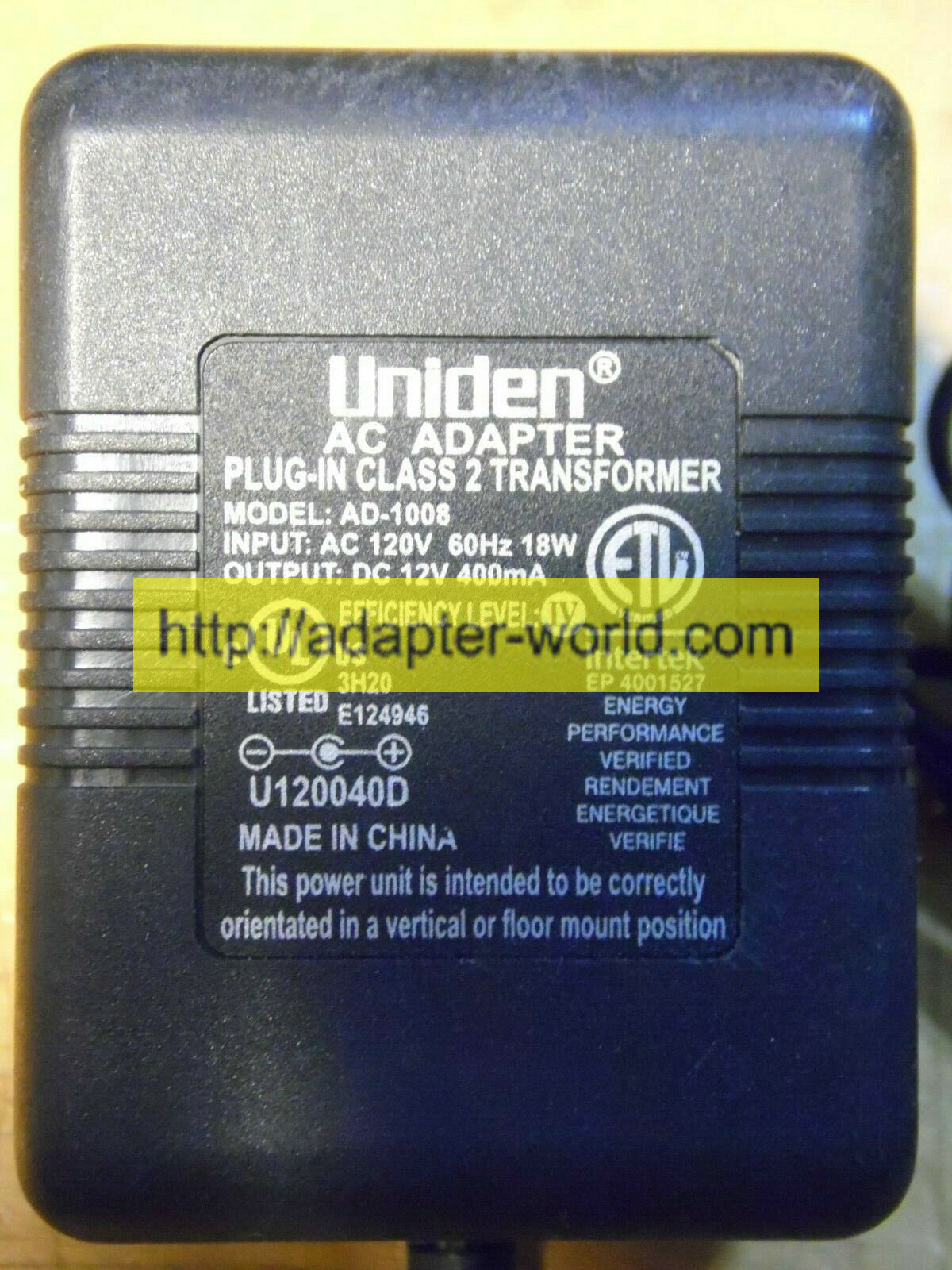 LKPower AC Adapter For Uniden - Replacement For AC6248, Output DC 9V Class 2 Power Supply