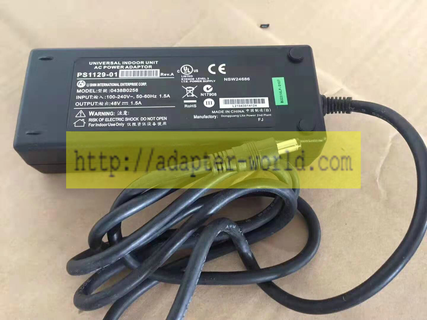 *Brand NEW* POWER SUPPLY 48V 1.5A 0438B0258 AC DC Adapter