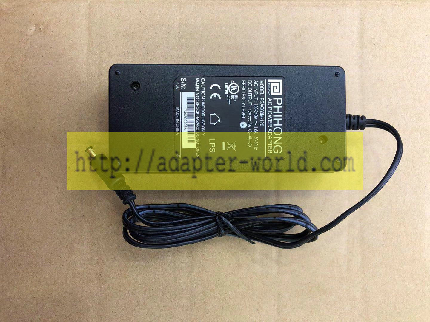 *Brand NEW*12V 5A PHIHONG PSAC60M-120 AC DC Adapter POWER SUPPLY