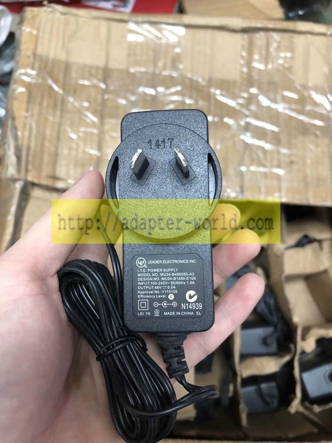 *Brand NEW* LEI MU24-B480050-A3 MU24-B1480-E10S 48V 0.5A AC DC Adapter POWER SUPPLY