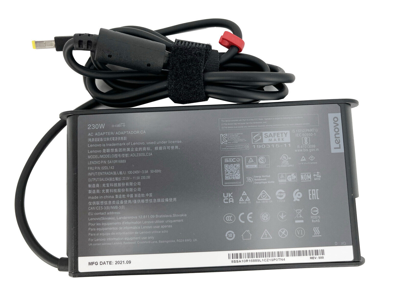 *Brand NEW* For LENOVO T540P W540 P71 20V 11.5A 230W USB ADL230SDC3A AC adapter Charger