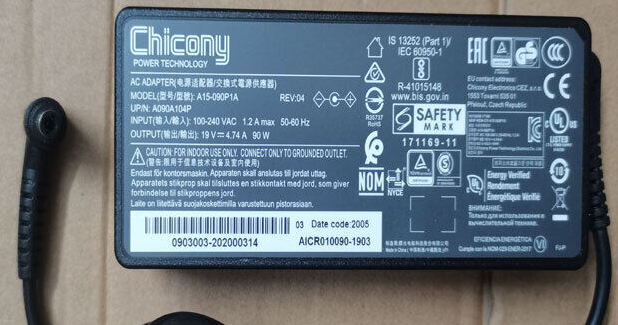 *Brand NEW*Original Chicony 19V 4.74A AC ADAPTER A15-090P1A For Clevo W650RB,W651RB,W655RB,W670RBQ 90W Adapter
