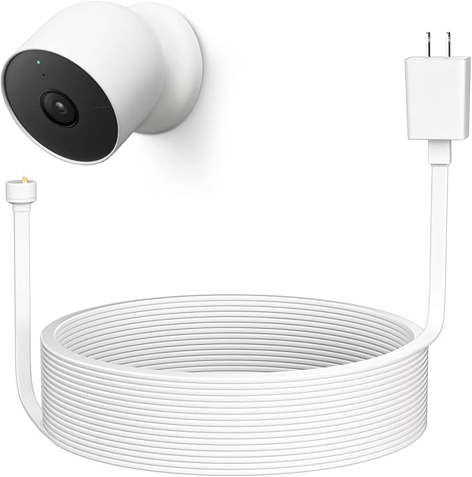 *Brand NEW*Google Nest Cam Outdoor or Indoor, Battery - Flat Outdoor Power Cord for Nest Camera with USB Power