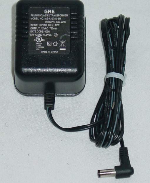 *Brand NEW* GRE AS-A12750-BR 650-229 12VAC 750mA AC Adapter POWER SUPPLY