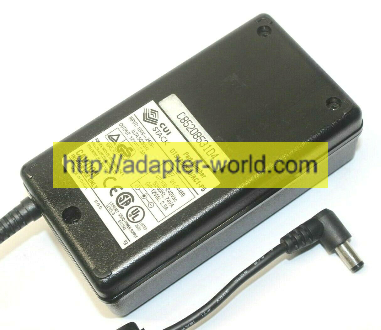 *100% Brand NEW* 12V 2.5A CUI Stack DTS120250U/AC1-P5 POWER SUPPLY AC ADAPTER
