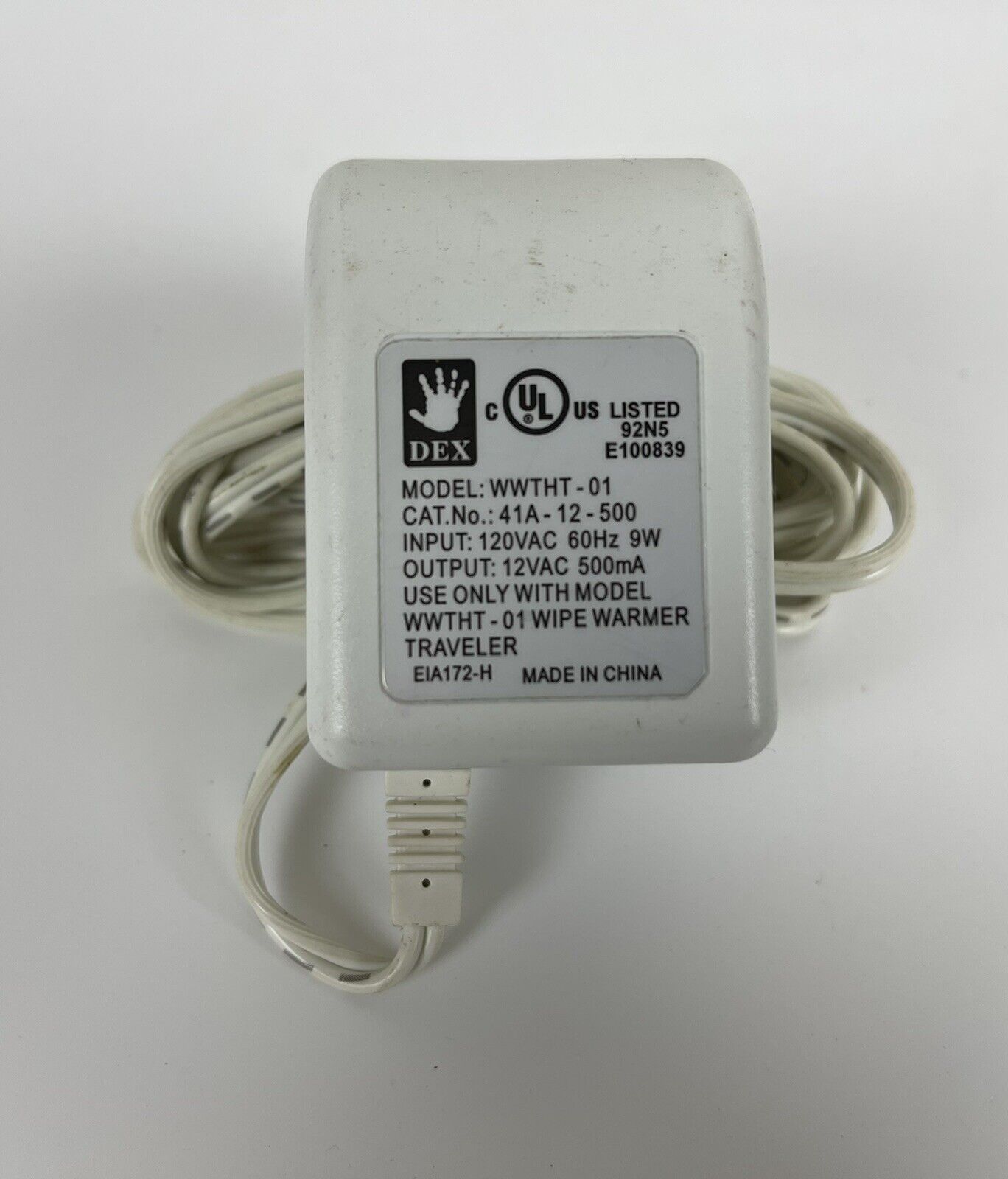 *Brand NEW*for Dexbaby Travel Wipe Warmer WWTHT-01 12VAC Original Power Supply AC Adapter