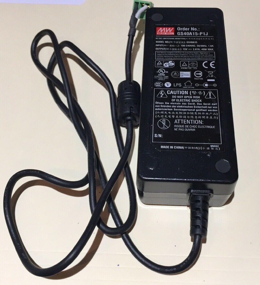 *Brand NEW* Mean Well GS40A15-P1Jb 14V 2.67A AC/DC Power Supply