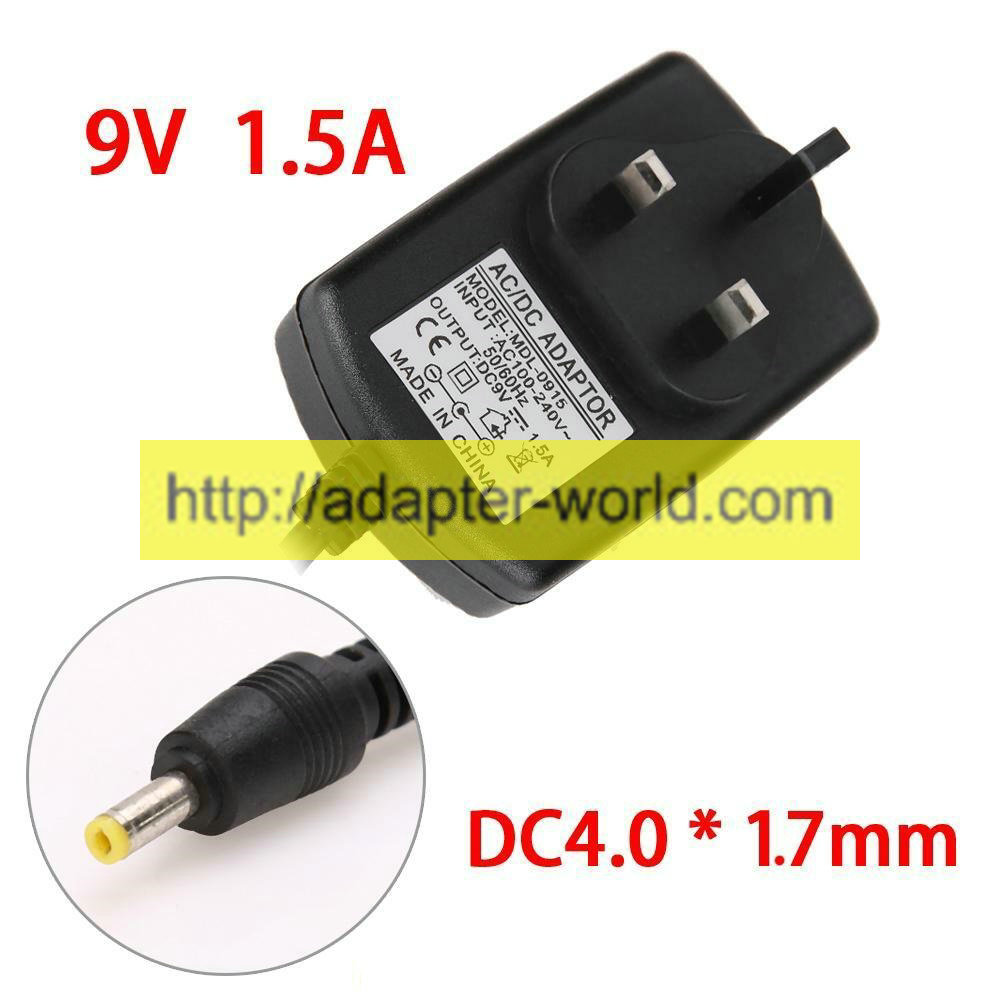 *Brand NEW* MDL-0915 AC to DC 4.0mmx1.7mm 9V 1.5A Switching Wall Plug-in Charger Adapter POWER SUPPLY