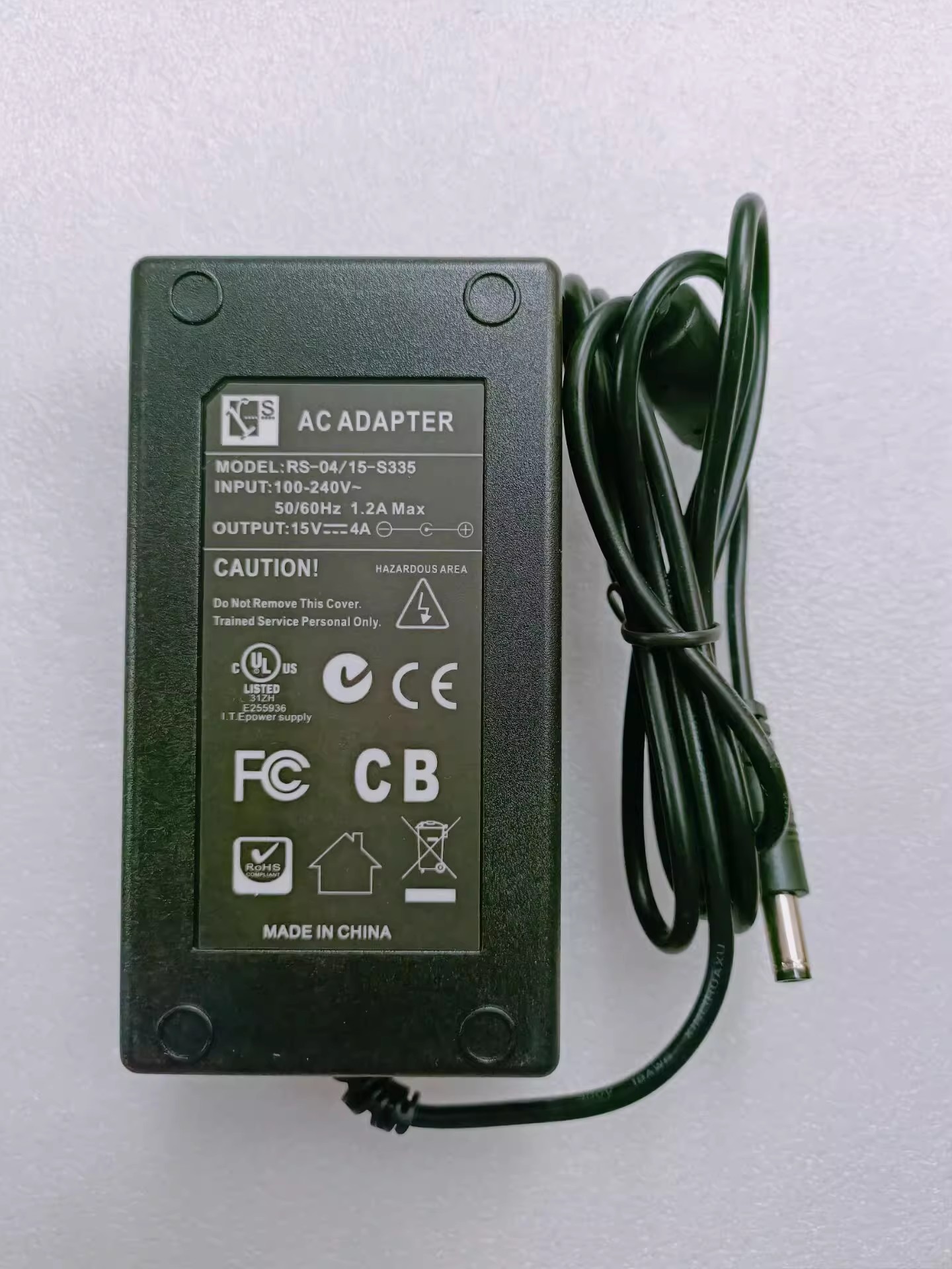 *Brand NEW*POWER Supply AC100-240V 50/60Hz RS-04/15-S335 15V 4A AC DC ADAPTHE