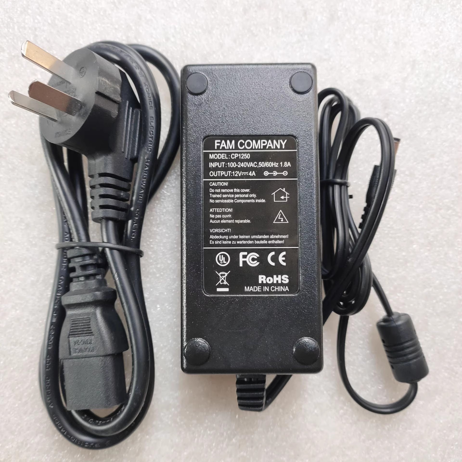 *Brand NEW*AC100-240V 50/60Hz FAM COMPAMY 12V 4A AC DC ADAPTHE CP-1250 POWER Supply