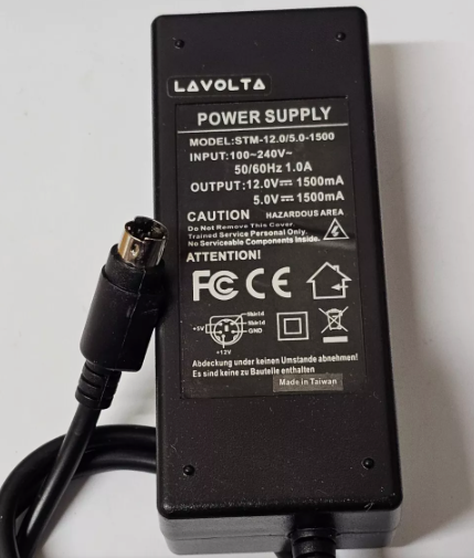 *Brand NEW*LAVOLTA STM-12.0/5.0-1500 12V/5V 1500mA AC ADAPTER POWER SUPPLY