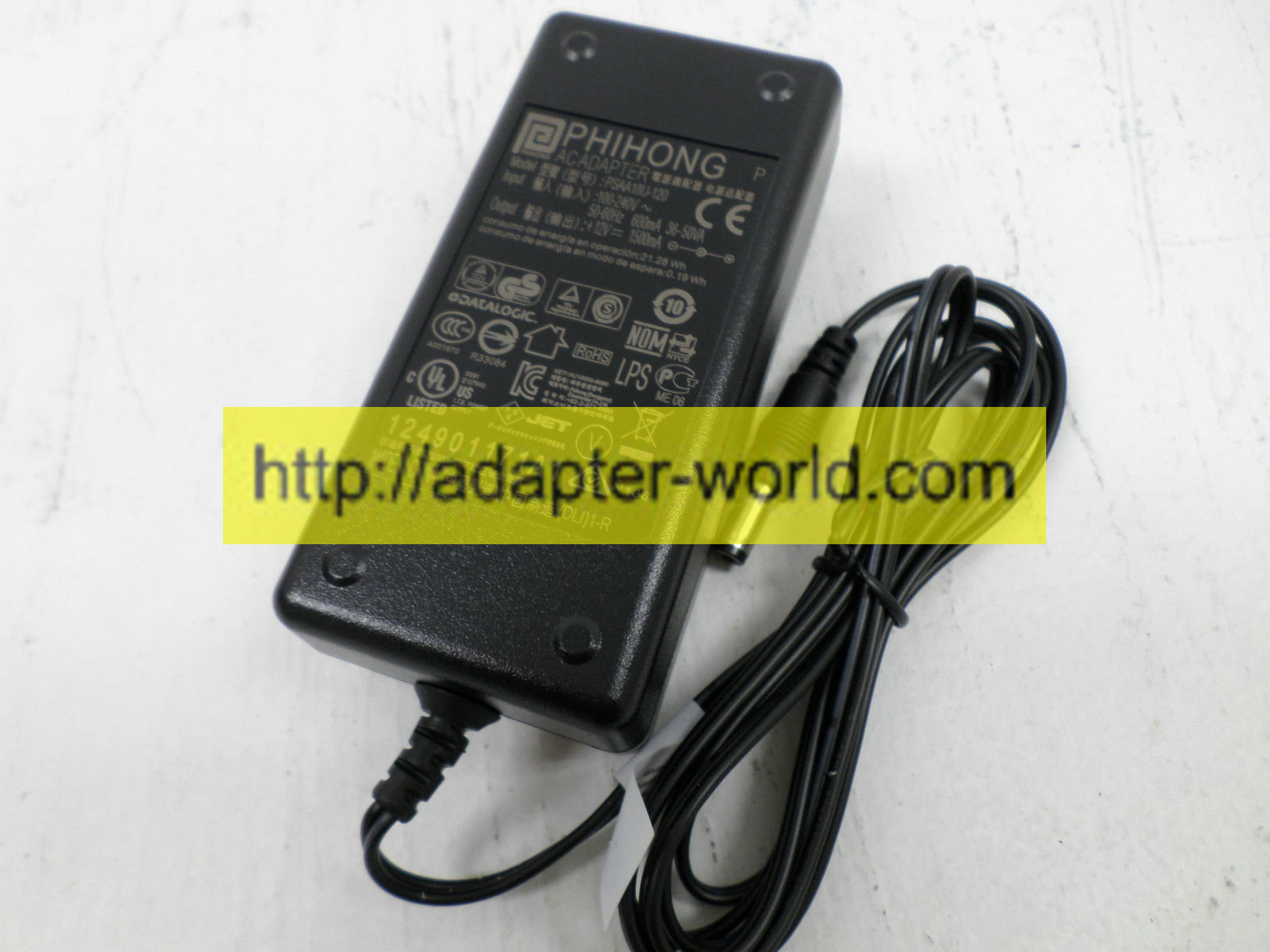 *100% Brand NEW* Phihong Datalogic PSAA18U-120 +12V 1500mA AC Adapter Power Supply